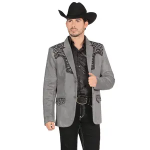 Saco LAMASINI Bordado para Caballero Slim Fit Estilo LM516