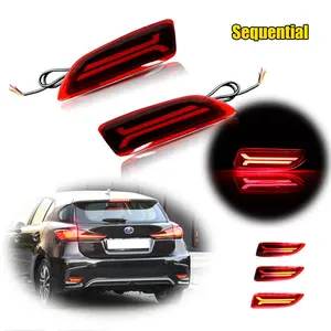 2PCS Red LED Bumper Reflectors Tail Signal Lights For Toyota Corolla Lexus CT200h 2011 2012 2013 Replace OEM 81910-02130 / 8191002130