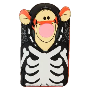 Winnie The Pooh Skeleton Tigger Cosplay Glow Zip Around Wallet
