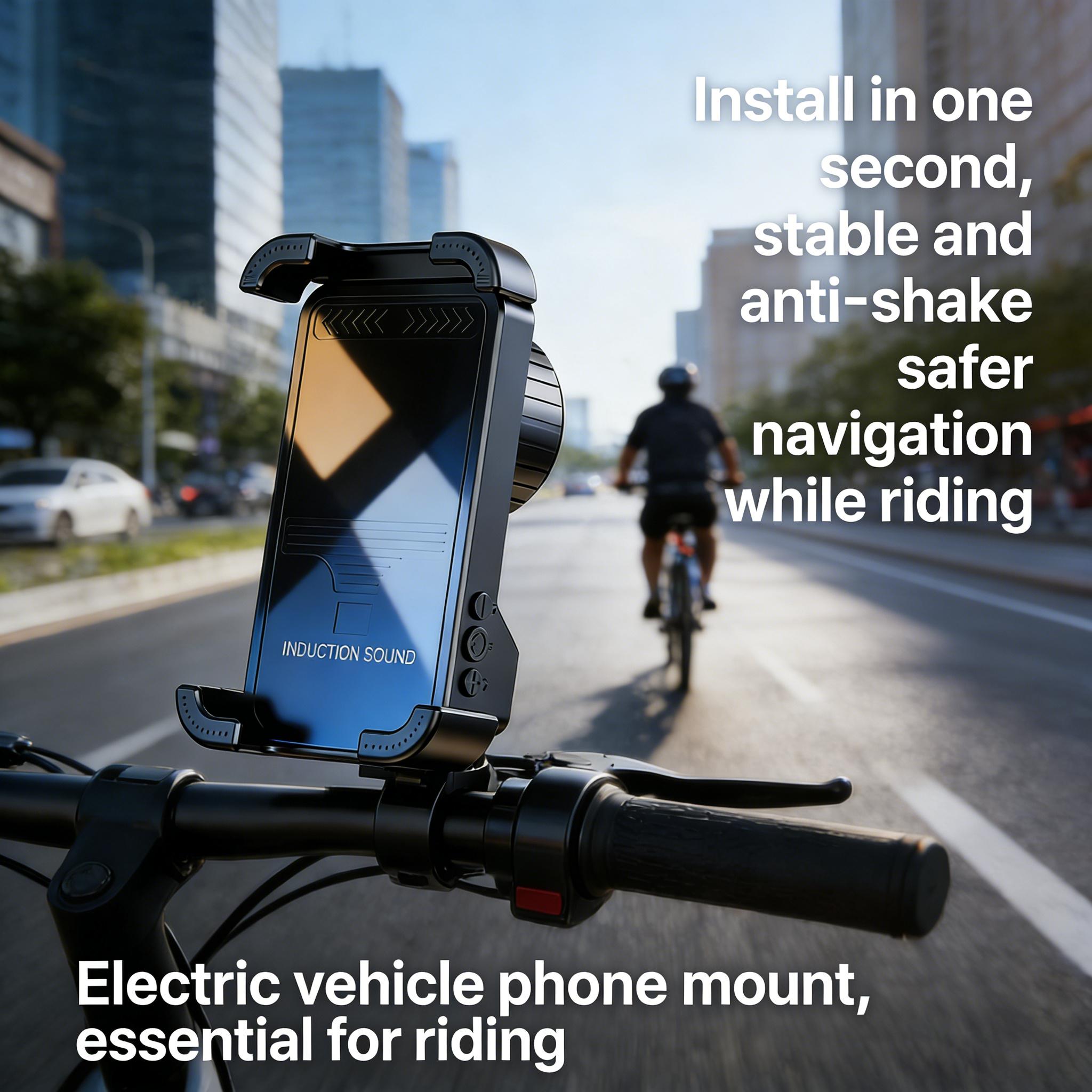 Induction Sound Phone Holder Speaker Heavy Duty Anti-Shake Universal Phone Stand for Motorcycle Bicycle Scooter Riding Navigation Induction Sound Phone Holder Speaker Heavy Duty Anti-Shake Universal Phone Stand for Motorcycle Bicycle Scooter Riding Navigation