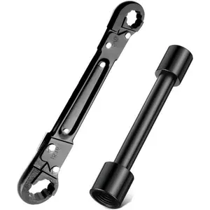ASDTOOL Plumbing Tool Series: Dual-Head Wrench Set (Including Angle Valve Wrench and Pipe Wrench). Specifically designed for the effortless installation of angle valves and supply nuts—an essential professional tool for plumbers.