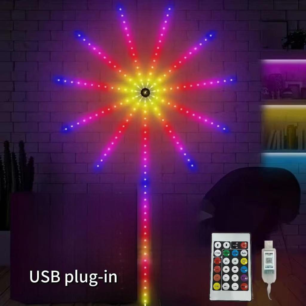 RGB Smart Firework Light Strip, Remote Control, Multiple Lighting Modes, Music Sync RGB, Dreamy Color LED Strip, USB Powered