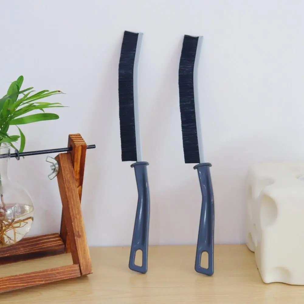 Curved Gap Cleaning Brush, 1/2 Counts Multifunctional Gap Brush with Handle, Window Sink Groove Cleaning Tool, Bathroom Gadgets