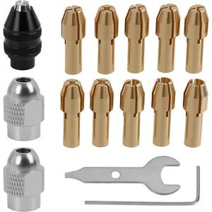 25 Pcs Drill Chuck Collet 0.5–3.2mm Quick Change Keyless Chuck Adapter