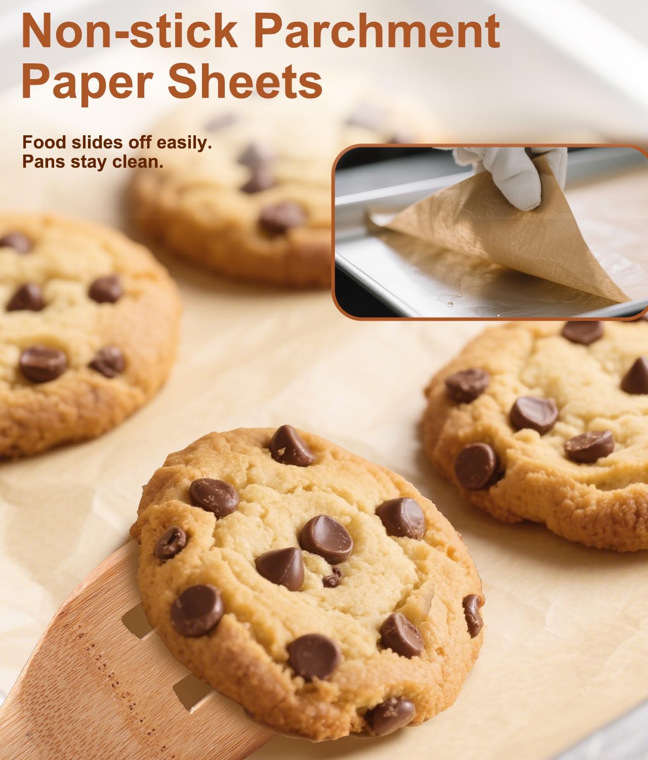 Unbleached Parchment Paper Baking Sheets, 9x13IN Precut Non-Stick Parchment Paper for Baking, Grilling, Air Fryer, Steaming-70 Sheets Unbleached Parchment Sheets for Bread Cup Cake Cookie And More