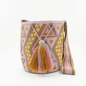 Wayuu Crochet Bag - Luxury Handmade Shoulder Purse in Vibrant Thread Crossbody Bag with Elegant Craftsmanship and Versatile Use