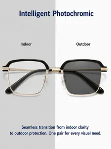 [Ribacee] 2-in-1 Smart Glasses, featuring photochromic blue light blocking lenses that automatically change color and provide UV400 protection. No prescription lenses, made with environmentally friendly materials, and designed to express individuality.