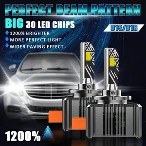 2pcs D1S D3S D2S D4S D8S LED Headlight Bulbs, 1200% Brighter Than Stock Bulb, Canbus Error Free, 6000K Cool White, Weather Resistant Car Accessories, Truck Lights for Night Driving