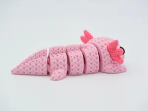 Crochet Style Axolotl Articulated 3D Printed Fidget Toy Cute Desk Toy Sensory Gift for Kids & Adults Kawaii Aesthetic Accessory