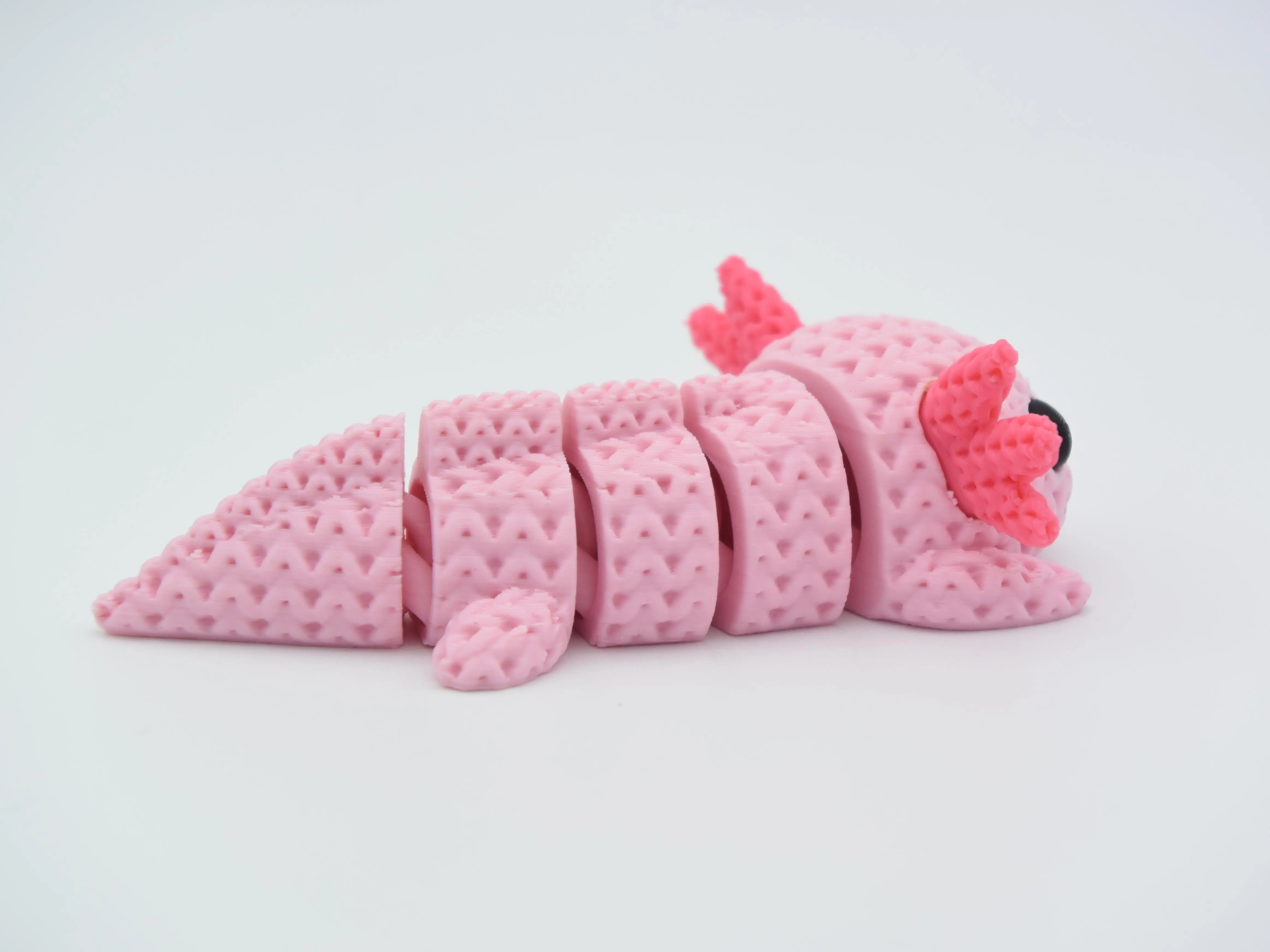 Fidget Toy Articulated 3D Printed Axolotl - Crochet-Style, Articulated Move, Kawaii Look, Desk Sensory Accessory, Stress Relief Gift for Ages 12+, 3D Printed Fidget Toys, Sensory Fidget Tool