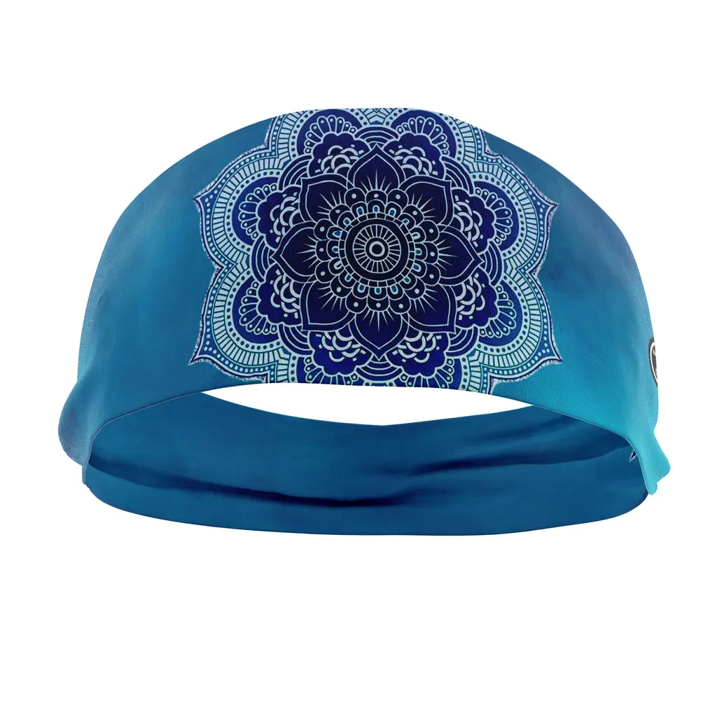 RAVEbandz The Pro - Wide Stretch Headband (Blue Mandala) RAVEbandz The Pro - Wide Stretch Headband (Blue Mandala)