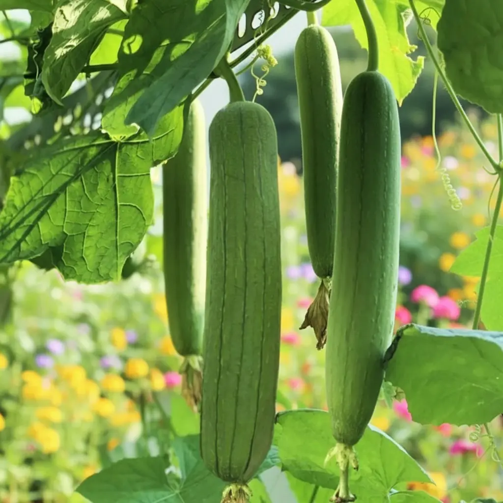 Luffa Sponge Gourd Seeds - 35 Seeds for Home Garden Planting - Long Straight Green Fruits Ideal for Cooking & Drying - Vigorous Climbing Vine - Full Sun Vegetable - Zones 6-10