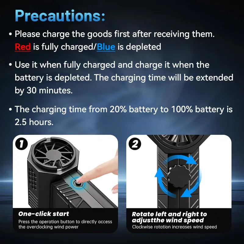 Powerful Cordless Miniaturized Portable Turbo Fan - High-Speed Handheld Rechargeable Type-C Charging Fan for Car, Electronics Cleaning, Powerful Turbo Fan, Cordless Turbo Fan