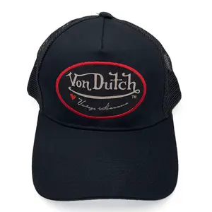 Von Dutch Trucker Hat One Size Women's Iconic Streetwear Style with Signature Logo Embroidery & Adjustable Snapback Closure