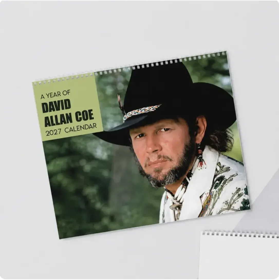 David Allan Coe 2027 Calendar Vintage Country Music Legend Monthly Wall Planner For Fans, 2027 Calendar