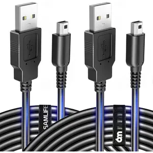 [2 Pack] 4FT 3DS DS Charger , 3DS 2DS DS Lite USB  Cord for  3DS XL/ 3DS/3DS/DSi/DSi XL, Black