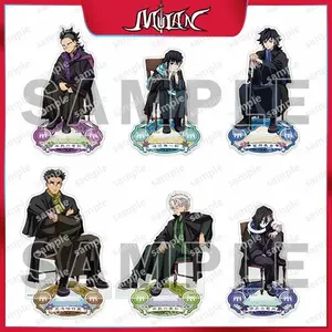13-15cm Demon Slayer Sit in Rows Acrylic Stand Obanai Figure Gyomei Statue Sanemi Doll Giyuu Figur Muichirou Desk Ornament Toys