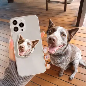 Custom Phone Grip Magnetic Phone Grip with Photo - Personalized Valentine Gifts Phone Holder Face Cut - Cute Phone Accessories Pet Lover