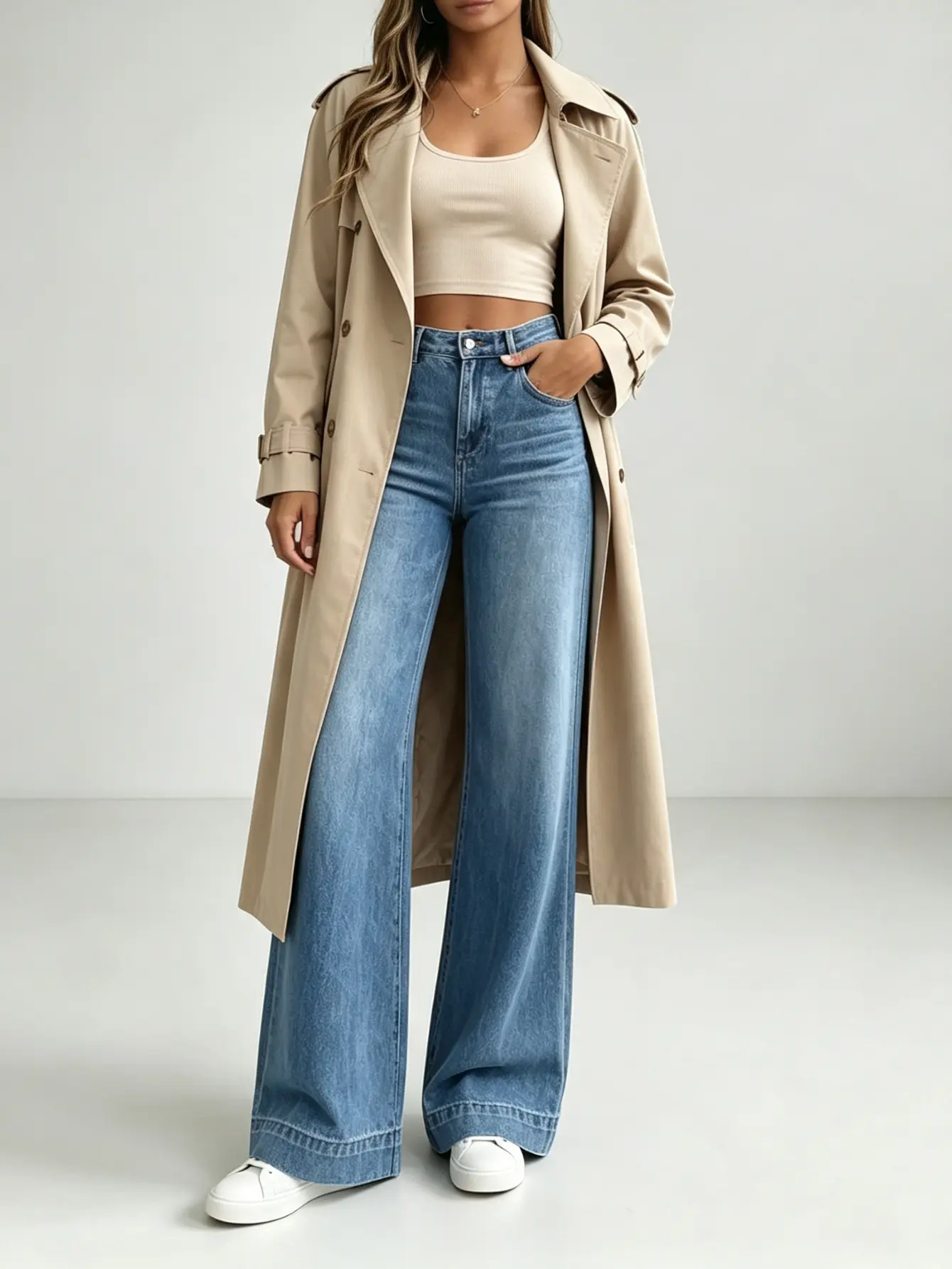 Women's High Waist Wide Leg Denim Jeans with Cuffed Hem, Relaxed Baggy Fit, Vintage Washed Multi-Color Denim Fabric, Perfect for Daily Wear, Versatile Casual Street Style, Womenswear, Everyday Bottoms, Pants