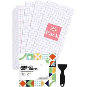 25 Flat Pack Transfer Tape for Vinyl, 5.5x12in Clear Easy Transfer Adhesive Sheet in Medium Tack for Vinyl Projects Compatible with Cricut Joy for Sign Stickers, Window, Wall, Ceramics,