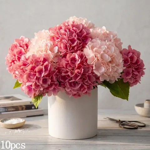 10pcs 31.5cm Mini Decorative Hydrangeas, Decorative Artificial Flowers, Floral Decoration, Suitable for Four-Season Home Decoration, Valentine's Day Events, Wedding Table Centerpieces, and Vase DIY Projects