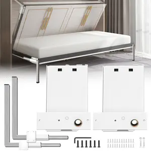 VEVOR Murphy Mounting Wall Springs Mechanism Heavy Duty Support Hardware DIY Kit for Queen Twin Size Bed (Horizontal),  White