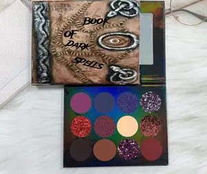 Gothic Hippies Book of Dark Spells Eyeshadow Pallet with Dark Shades & Full Moon Bright Pop for Enchanting Makeup Looks
