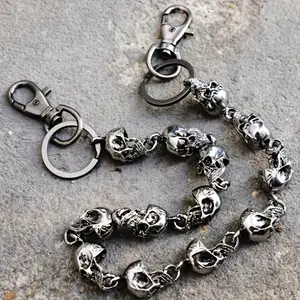 Fashionable Retro Skull Pants Chain Heavy Waist Chain Men's And Women's Jeans Chain Key Chain Wallet Chain Fashionable Gothic Motorcycle Accessories