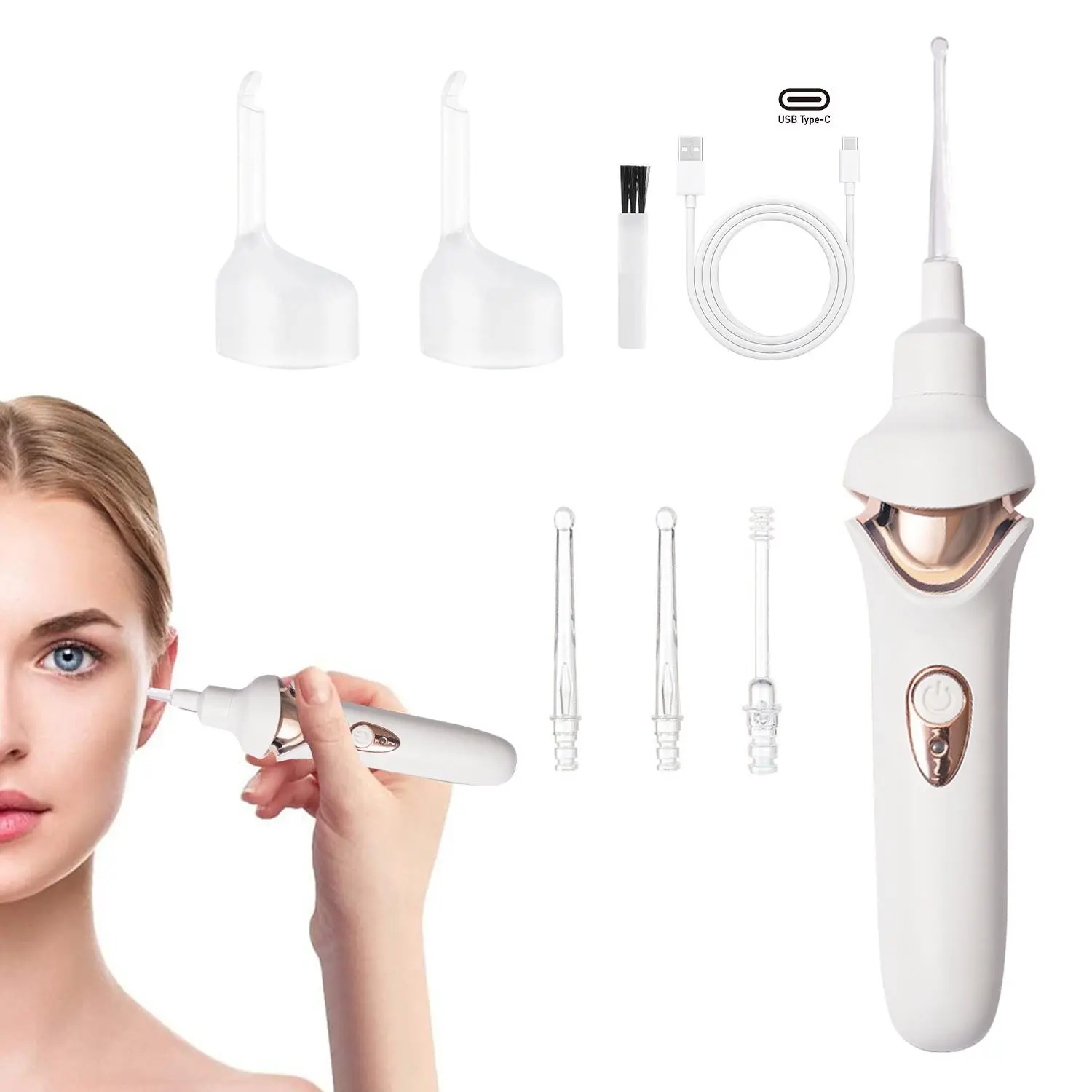 7pcs Glowing Suction Ear Pick Set, Earwax Removal Kit, Gentle Comfortable Ear Wax Removal + LED Lighting, Suitable for People with Lots of Earwax, Earwax Cleaning Kit, Earwax Remover, Earwax Removal Tool, Ear Cleaning Tools