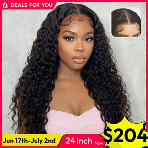 【Bye Bye Slip】 UNice Water Wave Wig with Free Baby Hair Pre-Cut 7x5 HD Lace Closure Human Hair Wigs with Drawstring Ready To Wear Invisible Knots Wig for Beginners Friendly All Day Secure summer wig