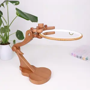 Adjustable Desktop Wooden Embroidery Hoop Cross Stitch Frame Sewing Tool DIY Craft, Wood Material, Ideal for Crafting & Needlework Projects