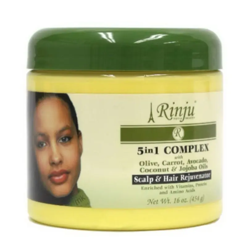 Rinju 5 in 1 Complex Scalp & Hair Rejuvenator with Olive Carrot Avocado Coconut & Jojoba Oils 16 oz