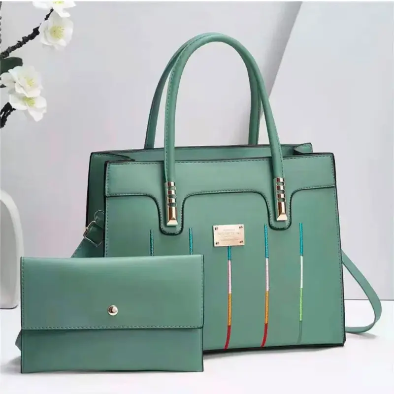 Women’s 2-Piece Handbag Set with Matching Wallet – Green