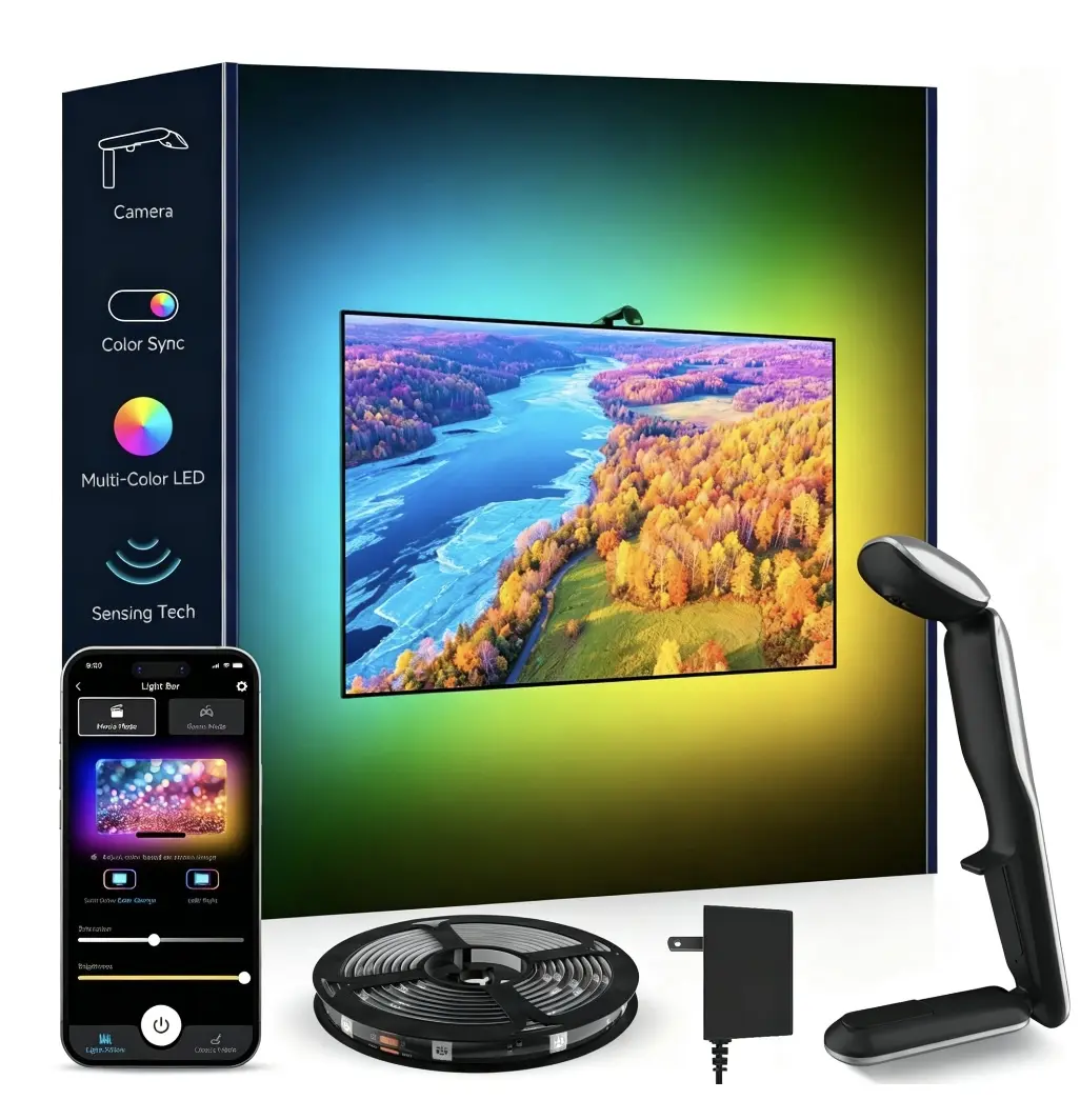 LED TV Backlight Strip | Bluetooth App Controlled Ambient Lights, Music Sync LED Strips for 55-65 Inch Television Home Decor