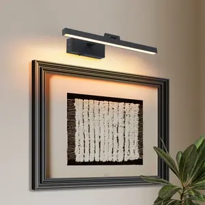 16inch Black Bathroom Light Fixtures Over Mior Modern Dimmable LED Vanity Light for Bathroom Wall Lighting