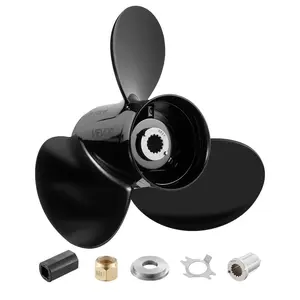 VEVOR Outboard Propeller, 14.5x19 Pitch Corrosion-Res. 3-Blade RH Aluminum Propeller with Hub Kit Incl., 15 Spline Tooth, 4-3/4" Gearcase, Fits Mercury/Mariner 135-300 HP Engines, OEM No. 48-832830A45, for Fast Cruising High-Speed Boats