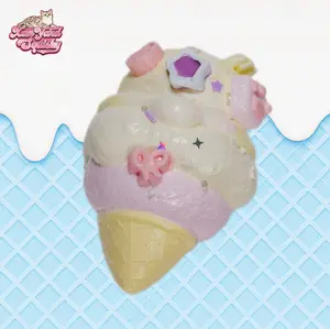 Creamy Strawberry Scoop Cone Squishy, Handmade taba squishy, Food-Grade Silicone Slow-Rising Rebound Squishy, Sticky Squeeze Toys Gift, Fidget Toys for Stress Relief, Non-Toxic Sensory Toys (6oz/170g)
