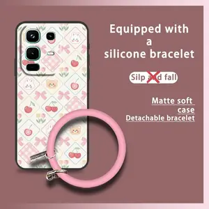 heat dissipation Dirt-resistant Phone Case For infinix Note50 4G/Note50 Pro 4G/X6858 Waterproof Solid Color Youth Creative Protective Soft Case Cartoon Back Cover Bracelet Ring