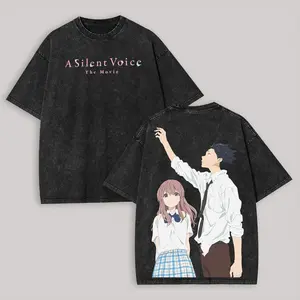 A Silent Voice Anime Lover Washed T-shirt personality Clothes Oversized Unisex Year round clothing high quality hot product soft