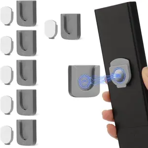 Magnetic Remote Control Holder, 2/4/6 Counts Wall Mounted Sticky Hook, Punch Free TV Remote Control Holder for Fan, Air Conditioner, Home Organizer, Wall Mounted Storage, Summer Gift, Self Adhesive Hooks