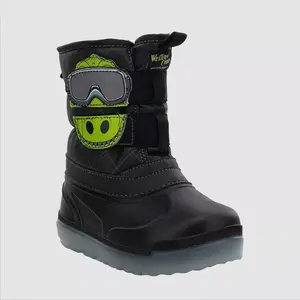 Western Chief Toddler Boys' Denali Lighted Faux Fur Dinosaur Winter Boots