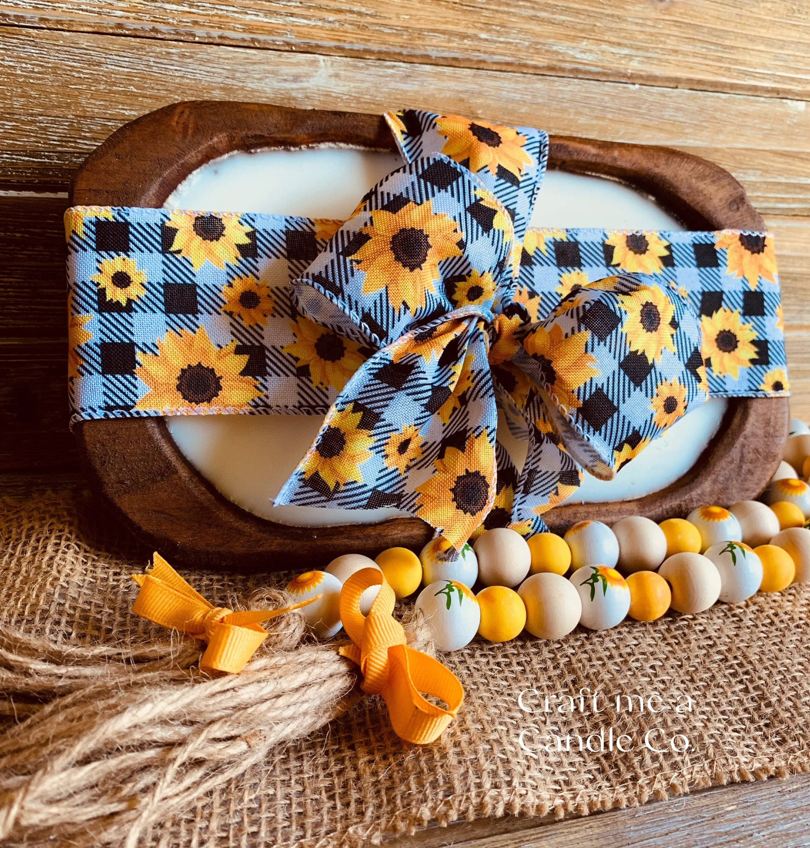 Wood Dough Bowl Soy Wax Candle- Farmhouse style Dough Bowl Candle