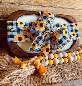 Wood Dough Bowl Soy Wax Candle- Farmhouse style Dough Bowl Candle