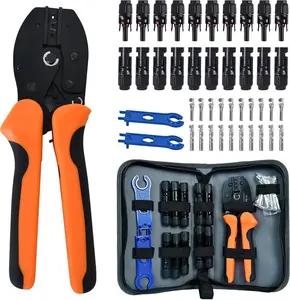 Solar Crimper Tool Kit 13 count Solar Tools - a Crimper, 10 Pairs of Solar Connectors, 2 Pairs of Solar Connector Spanner Wrench for Solar Panel  Assembly and Installation