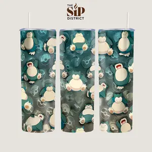 The Sip District. Snorlax 20oz 40oz Tumbler With Handle – Anime Gaming Stainless Steel Cup, Snorlax Sleepy Graphic Tumbler, Double Wall Iced Coffee Cup, Cute Style Drinkware, Gift for Anime & Gaming Fans