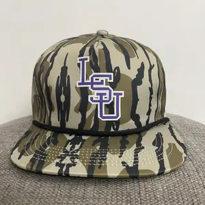 LSU Bottomland Camo Rope Hat - Trucker Hat - Team Logo Cap - Trendy Style - Ideal Gift for Him Her