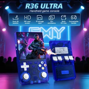 R36ultra Game Console, Dual Joysticks, 4 Inch IPS Display, TF Card Slot, USB-C Charging, Abs Material, Non-Button Cell Battery