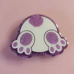 Badge Reels for Credentials - Purple Design with Glitter Accents, Ideal for Personalizing Credentials