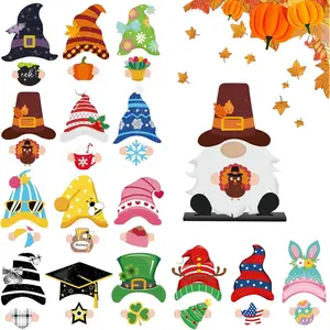 Digital Craft Supplies Seasonal Gnome Hat Clipart Collection, Multi-Colored Vector Graphics, 18 Pieces, Holiday Themed Designs for Crafts, Scrapbooking, Card Making