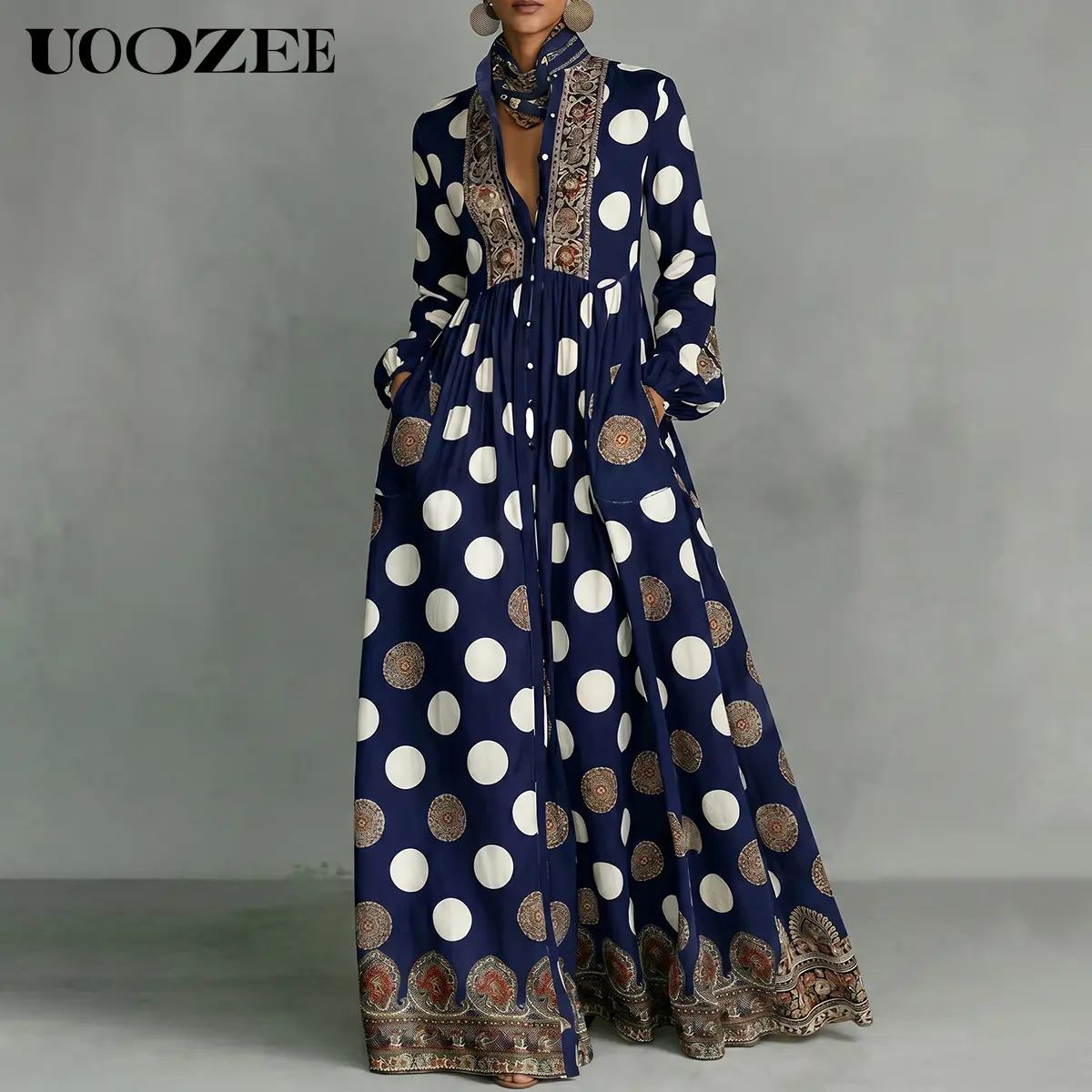Polka Dots Black  Navy Blue